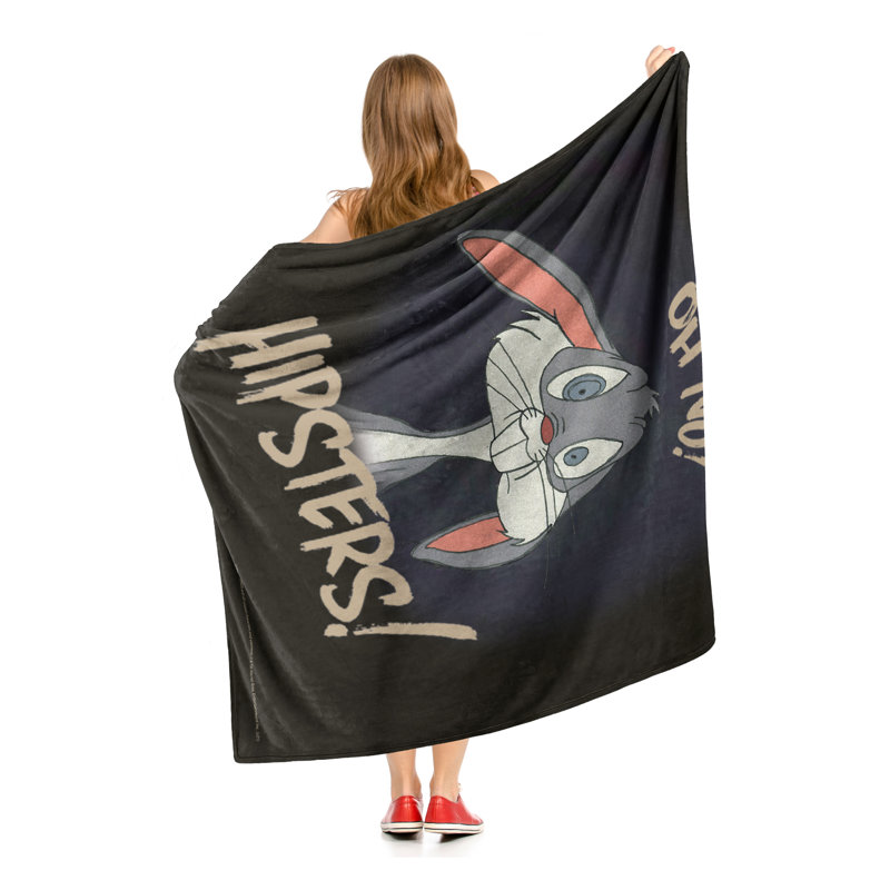 Looney Tunes Hipsters Black Polyester Kids Throw Blanket