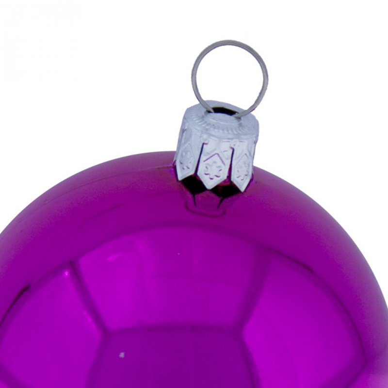 Bauble, Cerise Pink Shiny, 6cm H x 6cm W x 6cm D
