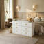 Large table à langer de 52 po avec 6 tiroirs, armoire de rangement convertible pour chambre de bébé avec plateau à langer amovible-99280557