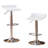 Contemporary Chrome Air Lift Adjustable Swivel Stools With White Seat, Set Of 2