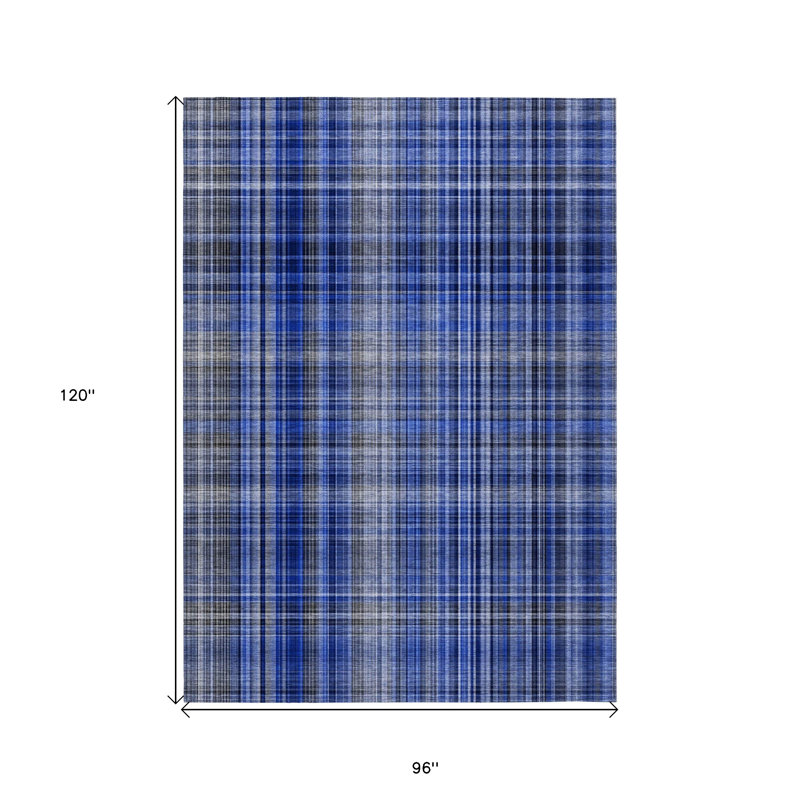Tapis extérieur lavable antidérapant 8 pi x 10 pi bleu marine