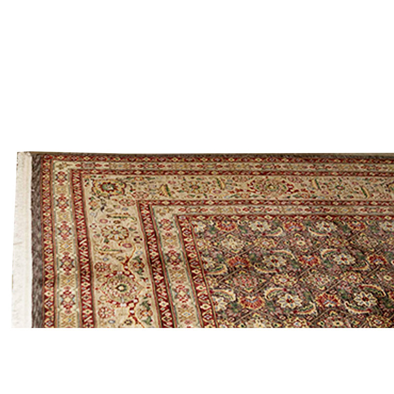 Tapis oriental brun / rouge en laine noué à la main Manchuria