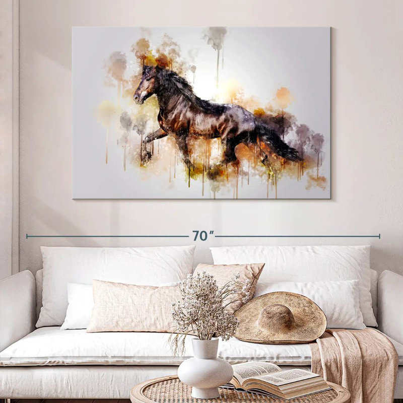 Black Horse Running, 34" H x 51" W