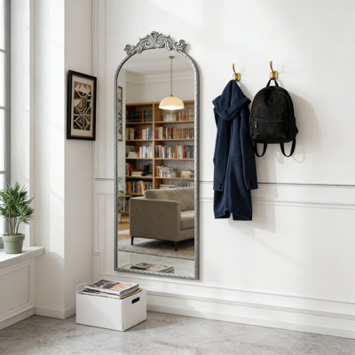 58"X24" Arched Full Body Mirror,Hanging Wall Mounted Mirror