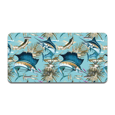 Cadre de plaque en aluminium Island Fish