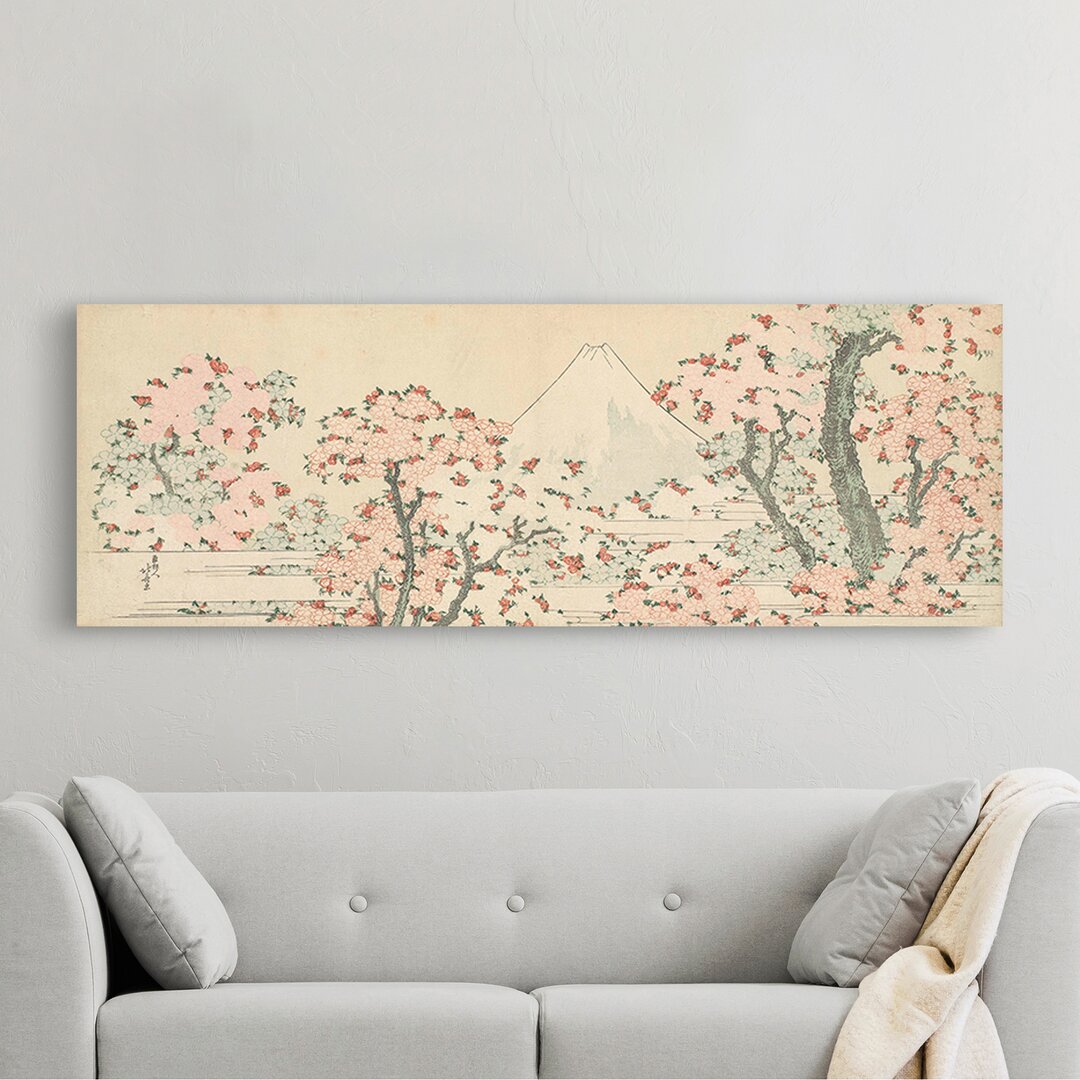 Leinwandbild Mount Fuji with Cherry Trees in Bloom von Katsushika Hokusai