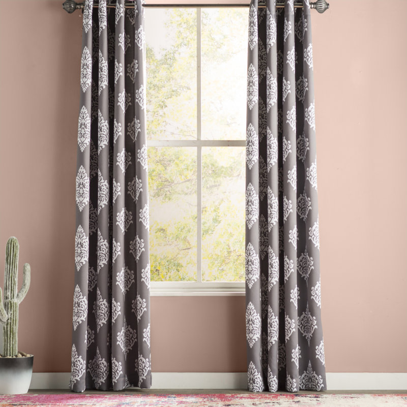 Emma-Anne Room Darkening Curtain Pair, 52"W x 84"L, Black Pearl