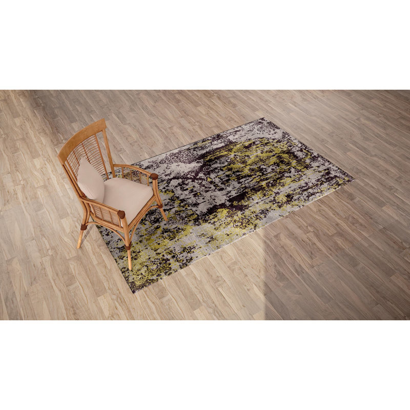 Tapis jaune / beige Culbreath, Rectangle 4 pi x 6 pi