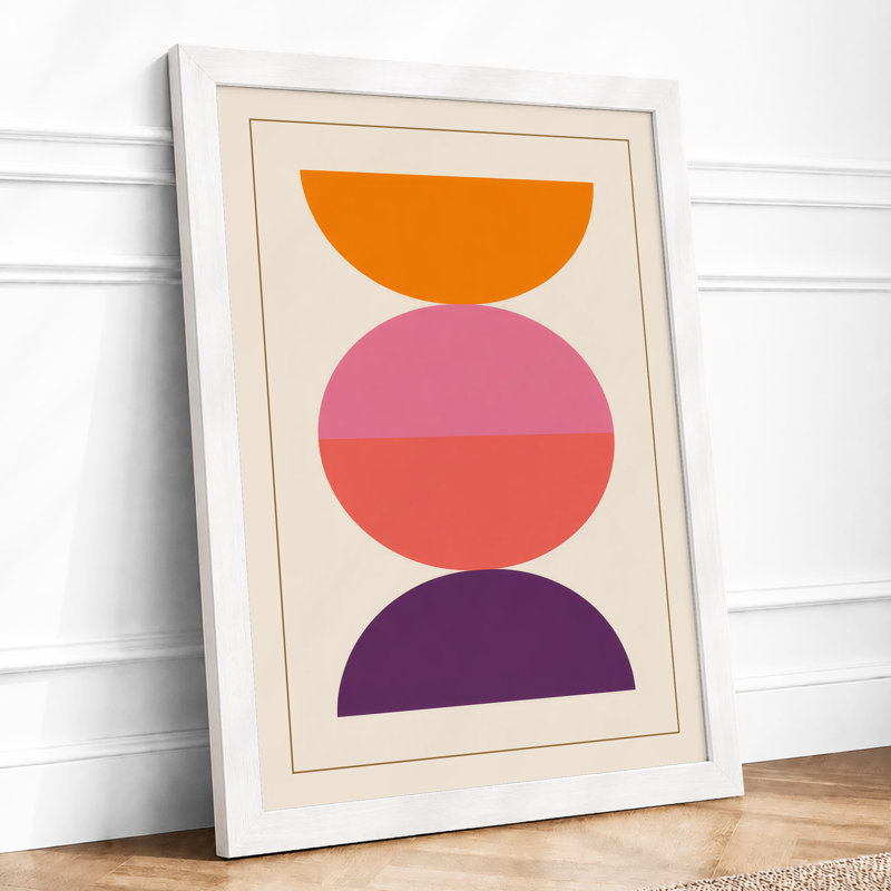 Stacked Semicircles Minimalist - Print, A4 - 29.7 x 21.0 cm, White