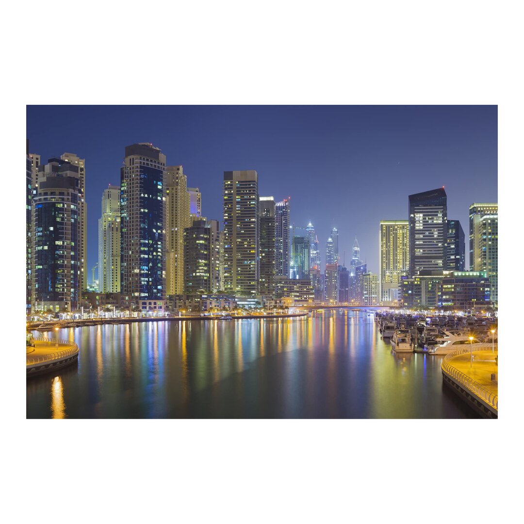 Matt Fototapete Dubai Nacht Skyline 3,2 m x 480 cm