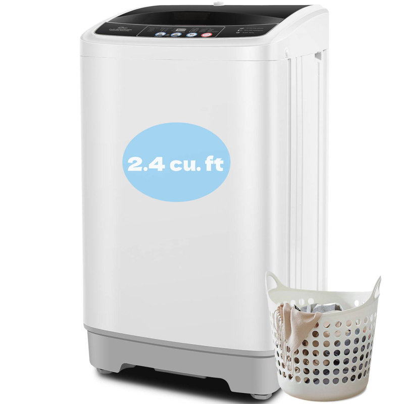 Delia 2,4 pi³ Laveuse portative haute efficacité en blanc / noir, Blanc / noir
