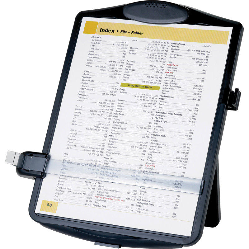 Black Adjustable Easel Document Holder with Clip