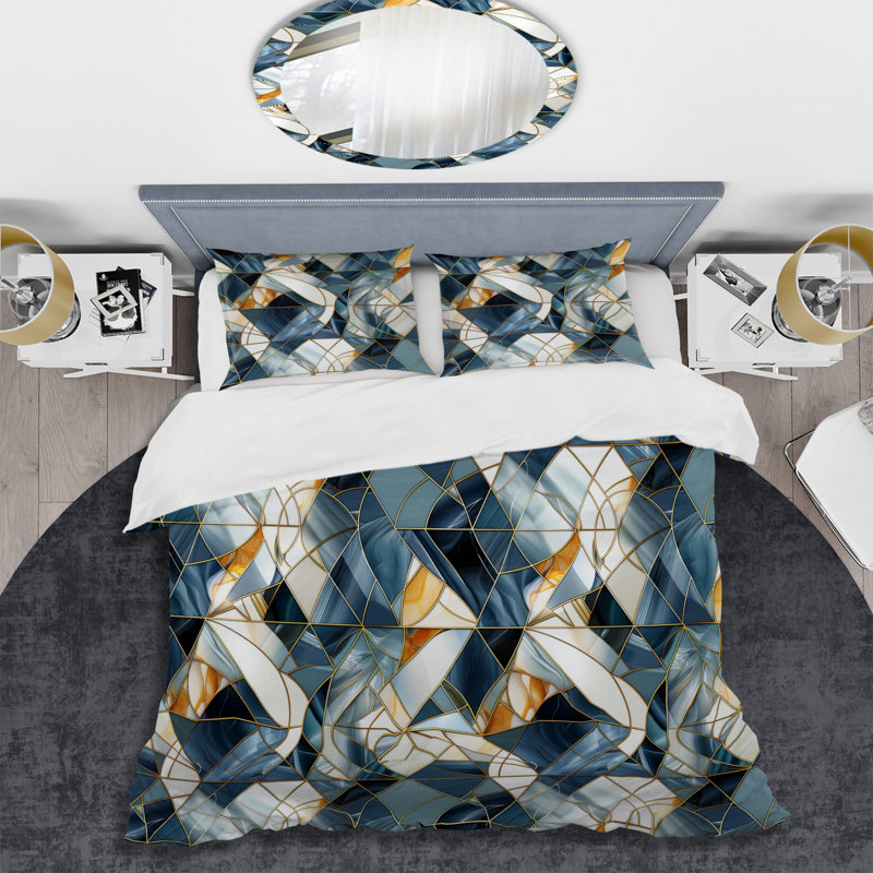 Literie en marbre Enchanted Plaid Odysse, Housse de couette simple + 1 taie décorative stan