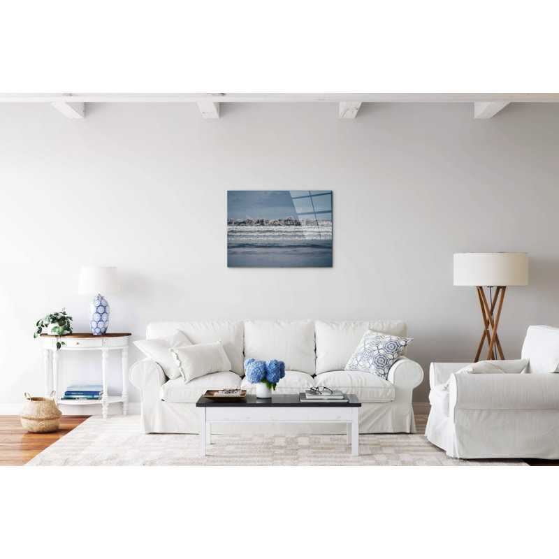 Beach by Art Studio 57cm H X 76cm W CrystalArt Material Acrylic Glass Effect, Frameless Panel Lightweight Ready to Hang