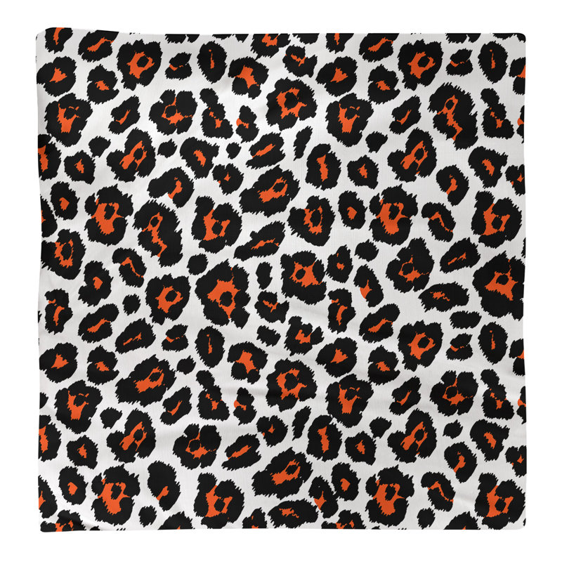 Cotton Animal Print Square Napkin, White/Orange, 22" x 22"