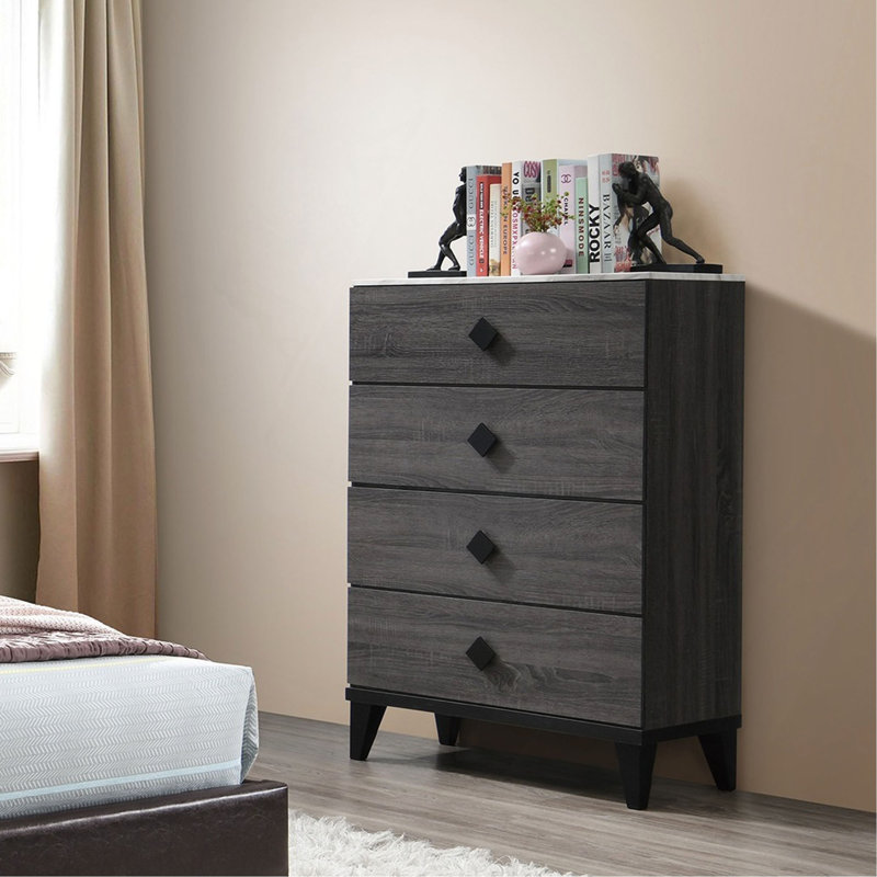 Meuble de chambre à coucher moderne 1 pièce avec commode et commode avec tiroirs