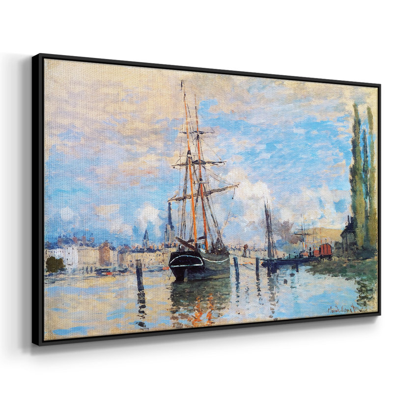 " The Seine At Rouen, 1872 ", 17" H x 25" W x 2" D, Black