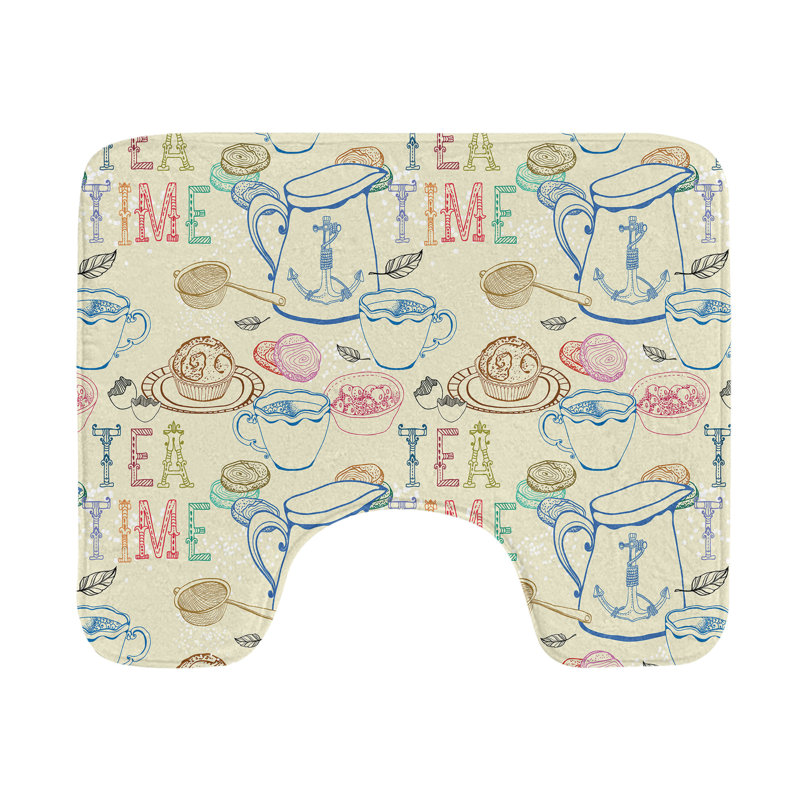 Multicolore tapis de salle de bain en U Tea Party