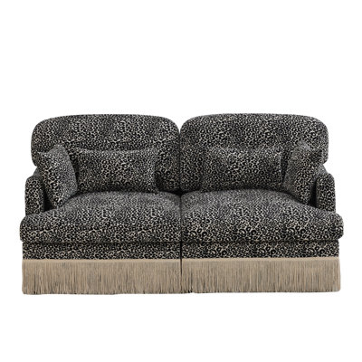 Deep Seat Sectionals Chenille Leopard Modern Sofa For Home Living