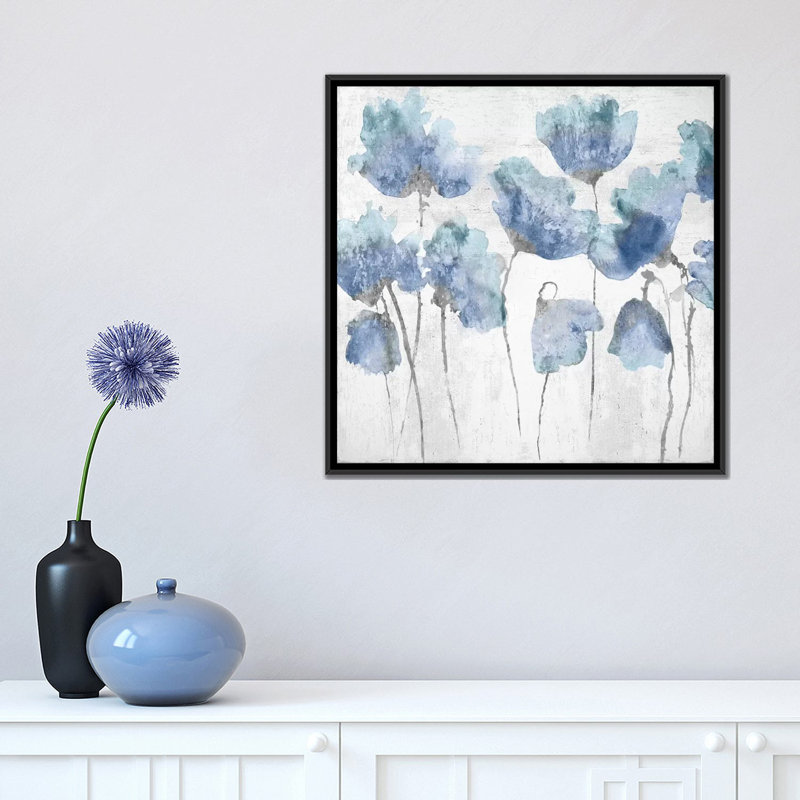 «Indigo Friends I», reproduction sur toile, H 18 po x l 18 po x P 1,5 po, Toile avec cadre noir, Pas de tapis