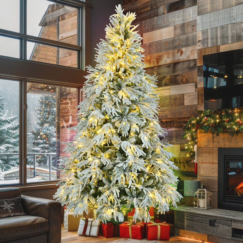 Arbre de Noël artificiel avec 1389 branches et lumières DEL multicolores