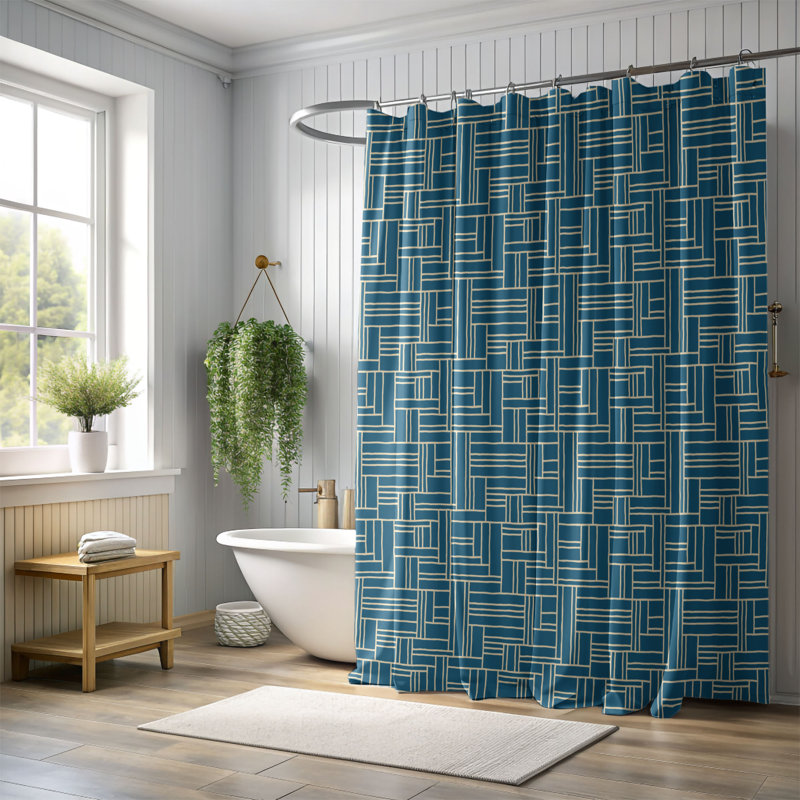 Rideau de douche standard 1 pièce Retro Color Flow, H 74 po x l 71 po