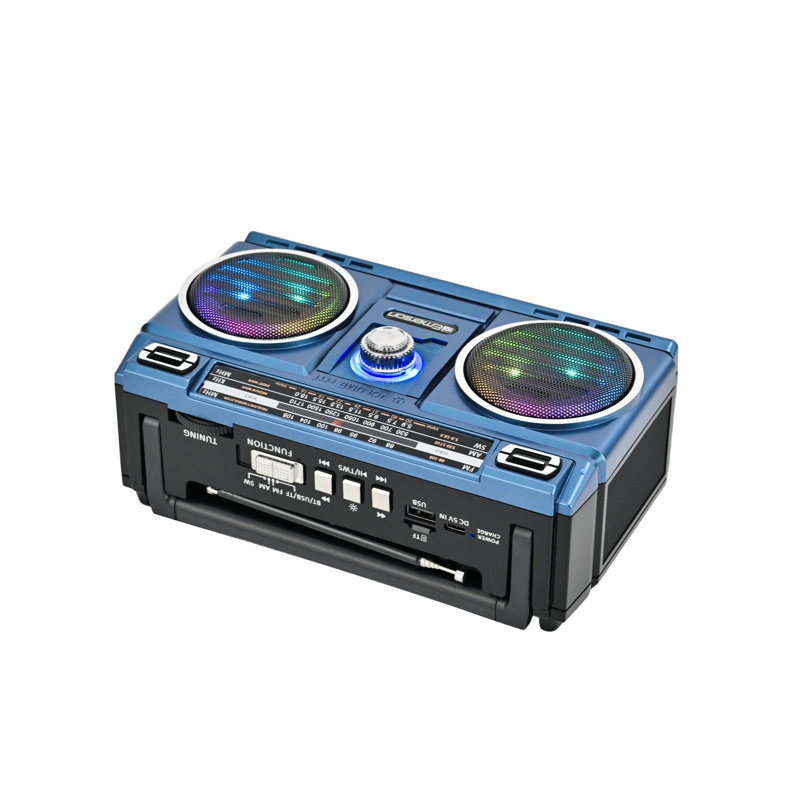 Haut-parleur Bluetooth portable rétro Emerson avec radio et batterie rechargeable