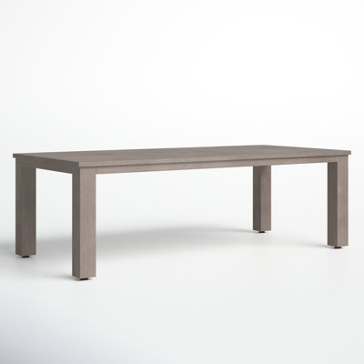 Pascaline Rectangular Metal Outdoor Dining Table With Umbrella Hole , 42.13'' in. W 90'' in. D