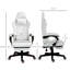 Fauteuil de jeu en cuir de polyuréthane à haut dossier, fauteuil d'ordinateur de course avec roues pivotantes, repose-pieds rétractable, appui-tête, soutien lombaire et accoudoir, blanc et rose