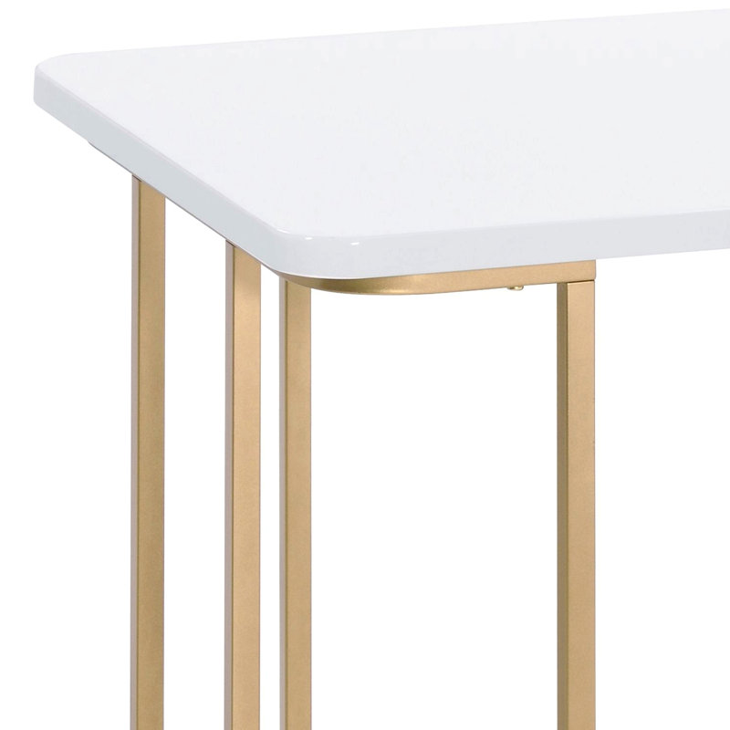 Bureau d'écriture blanc et doré