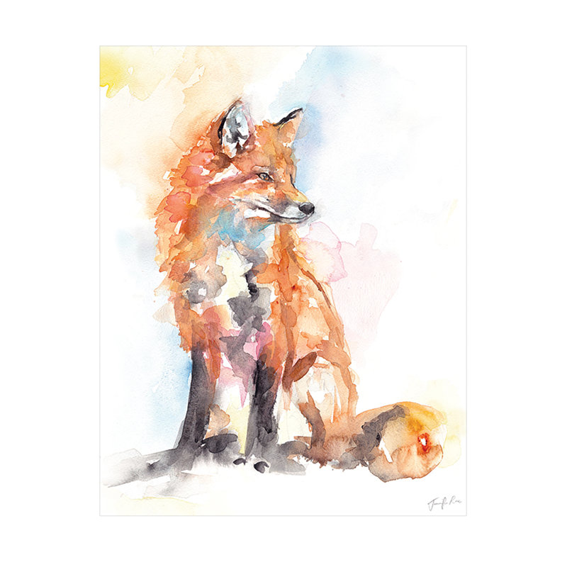 Handsome Fox by Jennifer Rose - No Frame Painting