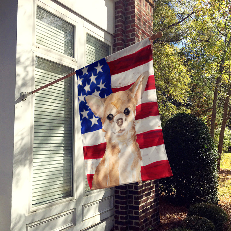 Drapeau de maison en polyester à 2 côtés Shahnur, Chihuahua beige