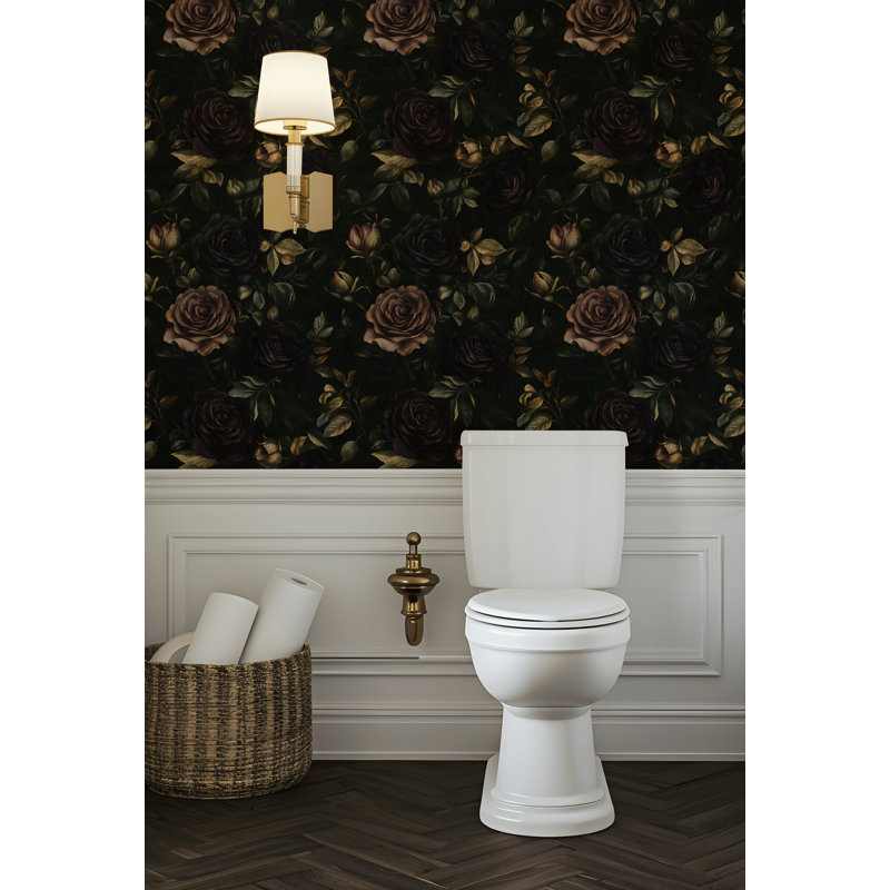 Papier peint floral noir Moody