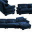 Canapé modulaire en L surdimensionné en velours avec repose-pieds mobile Comfort-599157266