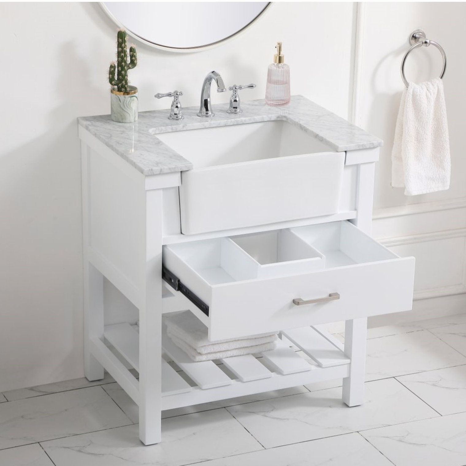 Pelaghia 30'' Single Bathroom Vanity, White