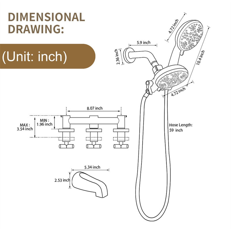 All-In-One Kit with Rough in-Valve, Brushed Nickel