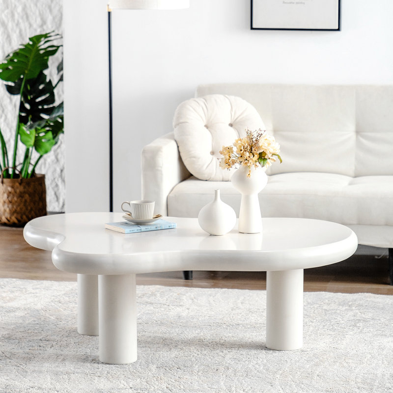 Cloud Coffee Table, Modern Design, Easy Assembly, 15.58" H x 46.11" L x 31.15" W