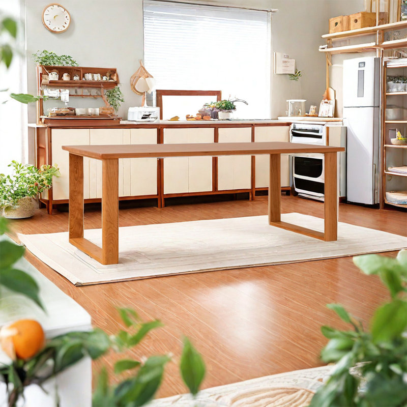 Cherry Solid Wood Dining Table, 33.46" W x 82.68" L