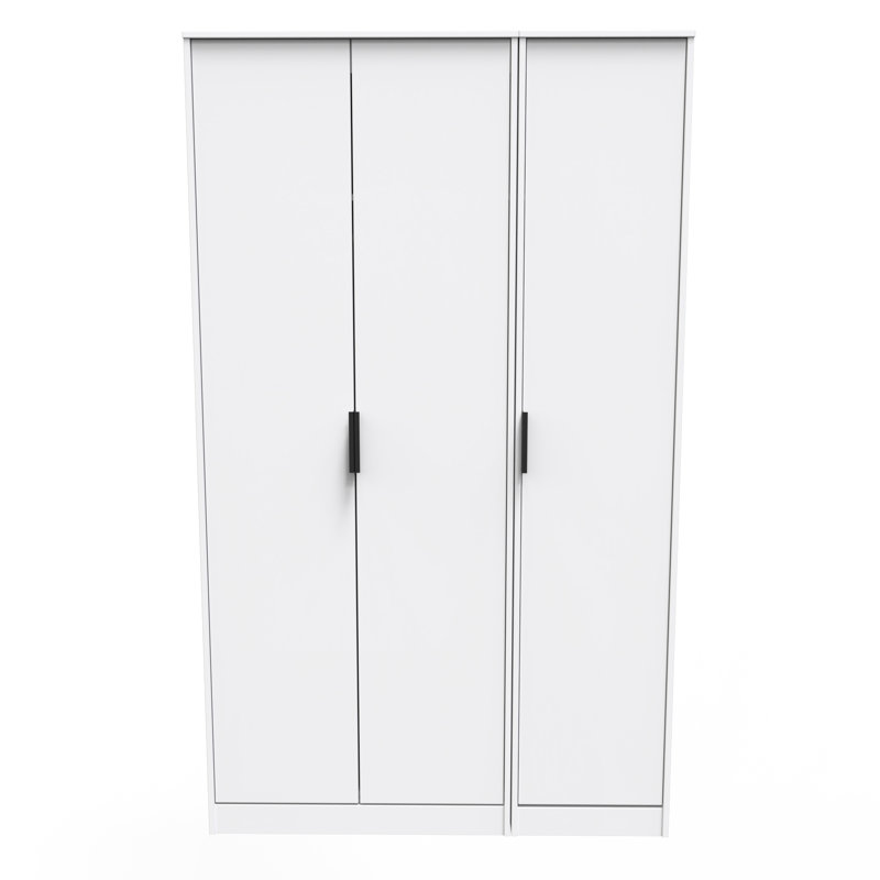Fully Assembled 2 Door Wardrobe, White, 127cm H x 77cm W x 53.5cm D