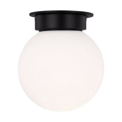 Single Light Glass Flush Mount