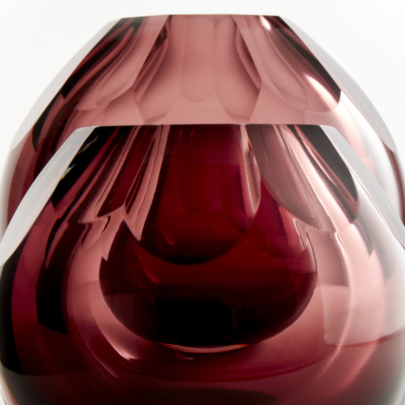 Blush Pink Contemporary 4'' Glass Bouquet Vase