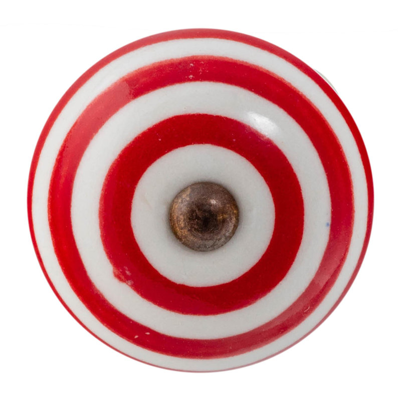 Nicola Spring - Round Ceramic Cabinet Knob, Dark Red