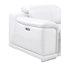 Canapé modulaire blanc en L en cuir véritable de 8 pièces faisant face à la droite avec 3 fauteuils inclinables électriques et appuis-tête réglables-130818167-130818169