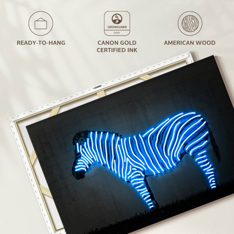 Brampt Glowing Zebra, 30'' H x 45'' W