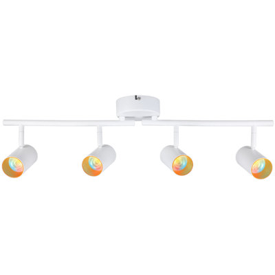  Flexa Adjustable Track Lighting, 4 Head 3600lm bright output, 5 Color Temprature, CRI 90, Dimmable, 110-277V, Black