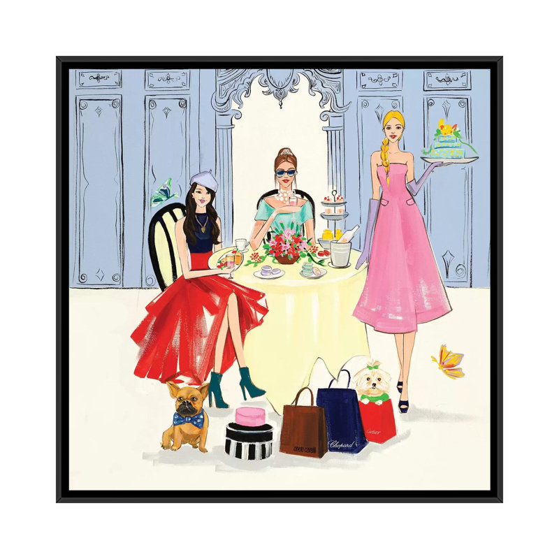 «Cafe Time», reproduction d'impression sur toile tendue, H 26 po x l 26 po x P 1,5 po, Toile avec cadre noir