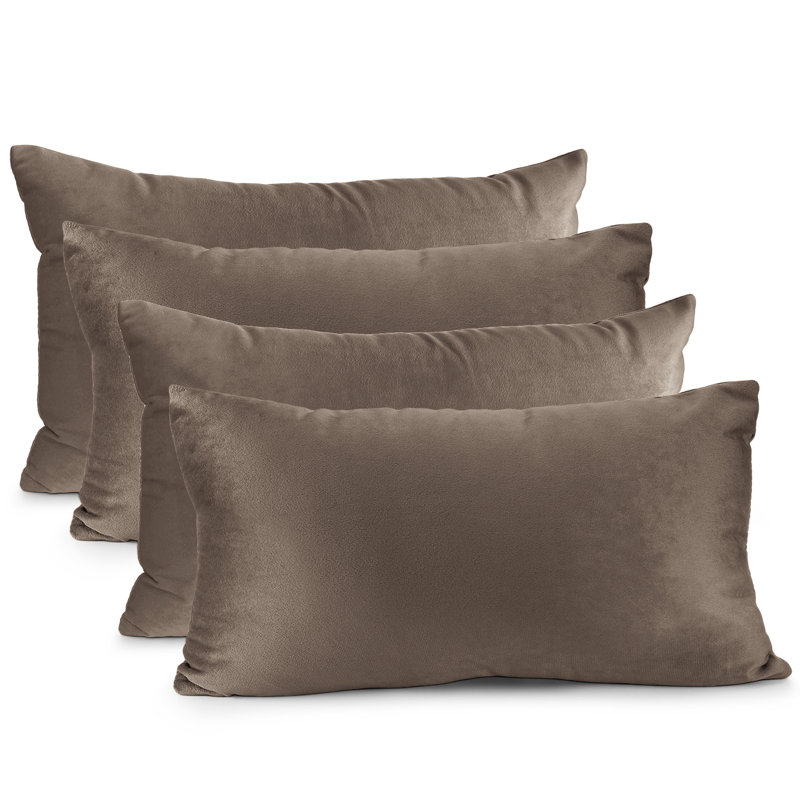 Housse de coussin en velours , Brun chocolat