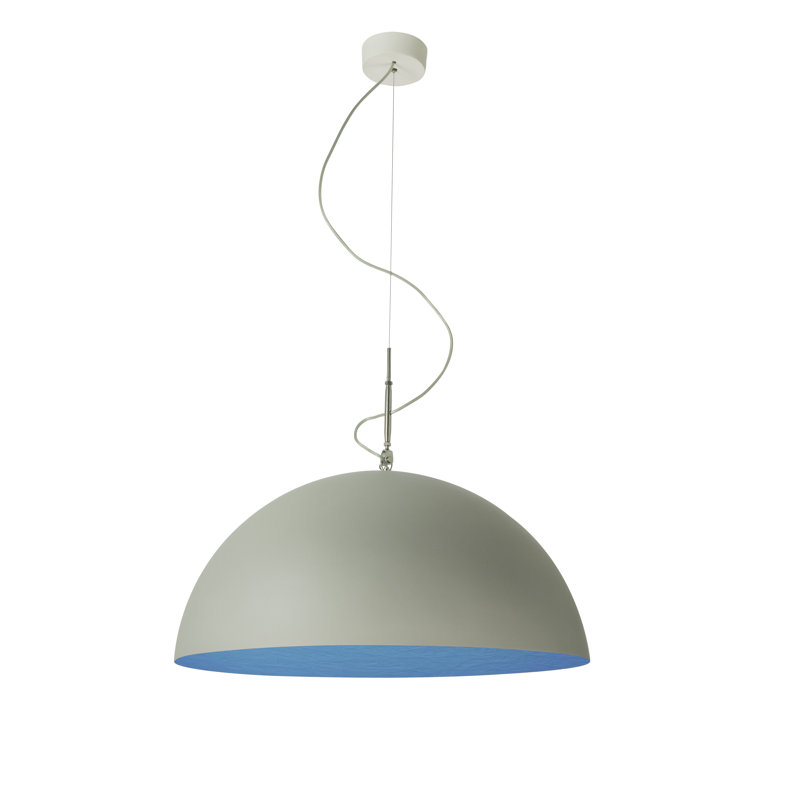 2 - Light Dome Pendant, Grey/Blue, Cement