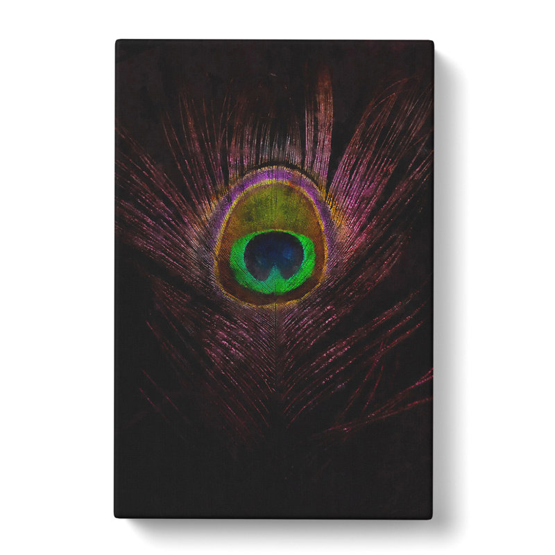 Purple Peacock Feather - Wrapped Canvas Painting, 45cm H x 30cm W x 4cm D