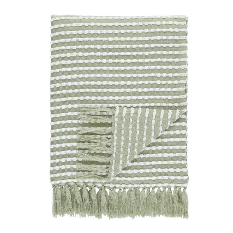 Stab Stitch 125x150cm Blanket Throw, Sage Green